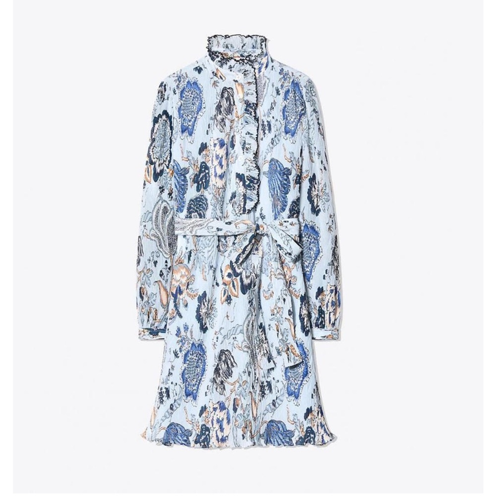 Tory Burch Deneuve Blue Floral Shirtdress